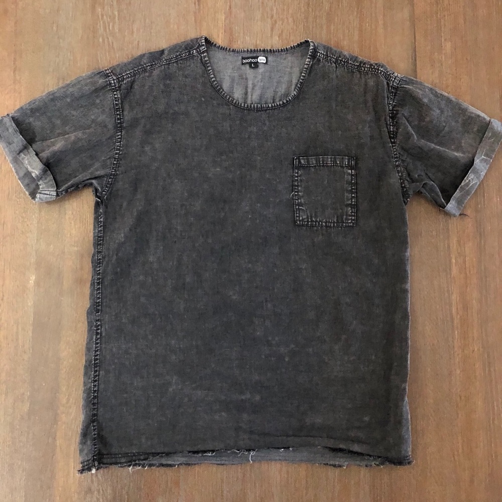 MEN’S BOOHOO MAN ACID WASH DENIM SHIRT